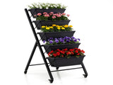 Vertical 5-Tier Raised Garden Bed with Wheels & Removable Planter Boxes for Patio Balcony 61745860