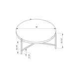 Essential Round Coffee Table - White and Silver Metal Legs B107131428