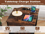 BlackBrown 2-in-1 Dog Crate End Table with Charging Station, Chew-Resistant Metal Tube Pet 66632252