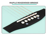 38 Inch Acoustic Guitar for Beginners, H Body Shape, Basswood Folk Guitar in Mint Green, 6-String 35748510