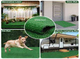 3ft x 32ft Artificial Turf 0.6" Mat with Drainage Holes. Fake Grass with Rubber Backing, 52604184