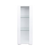 Storage Cabinets with aluminum strip lamp,with Glass Shelves, for Living Room/Bedroom/Office W331P251042