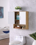 Bathroom Wall Cabinet with Double - Door, Bottom Wavy - Patterned Doors, Adjustable Inner W3151P288945