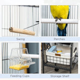 Bird Cage Starter Kit with Detachable Rolling Stand 34666115