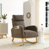 Welike 27.6"W Modern Accent High Backrest Living Room Lounge Arm Rocking Chair, Two Side W83472308