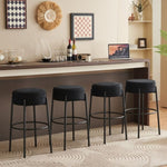 ZUN 30" Tall, Round High Bar Stools, Set of 2 - Contemporary upholstered dining stools for kitchens, 14356664