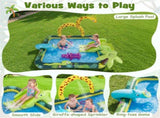 82" Inflatable Jungle Spray Pool with Giraffe Sprinkler & Slide, Kids Water Play Center for Backyard 56775058