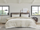3 Piece Cotton Comforter Set with Chenille Tufting Taupe Full/Queen B035128803
