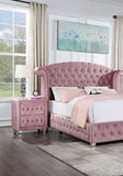 Beautiful Pink Color 1pc Nightstand Bedroom Furniture Bedside Table Crystal-like Acrylic Knob B011P218332