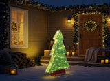 4FT Lighted Christmas Tree, 110 Warm White LEDs, Snowflake & Iridescent Design, Weather-Resistant 70580903
