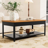 Rectangular double-layer coffee table with hidden storage compartment and fingerprint lock - Living W396P307339