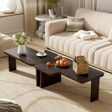 U-Can Modern Minimalist Coffee Table Set, Rectangle Coffee Table with Splicing Design, N724P232174P