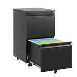 2 Drawer Metal Mobile File Cabinet, Rolling File Cabinet with Lock for Hanging Legal/Letter/A4 80070490
