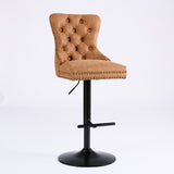 A&A Furniture,Aged and Retro PU Swivel Barstools Adjusatble Seat Height from 26-33 Inch, Modern Bar W1143P195204