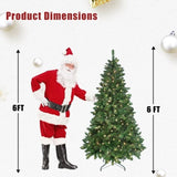 Artificial 9ft Green RGB-lit Christmas Tree with 1721PVC Mixed Branch Tips,Hinged Premium & Foldable 45466444