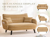 Modern style two-seater sofa with ultra-comfortable armrests, armrest pillows, and storage pockets, W395P376588