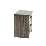 Wooden 2 Drawers Nightstand in Brown Finish B016P251351