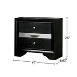 3 Drawers Wooden Nightstand with Pewter Round Knobs, Black B016P251507
