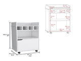 Phoenix Bar Cart with 2 Open Shelves 4 Cubbies and Cabinet B070P173179