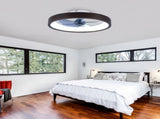 20" Modern Flush Mount Ceiling Fans with Lights Kit , 3000-6500K Dimmable LED Fan Light, 6 W3596P458001