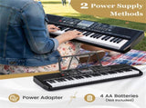 61 Key Beginner Piano Keyboard Electric Keyboard Kit with Adjustable Stand and Stool 04019248