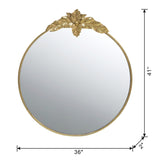 36" x 41" Large Round Wall Mirror with Gold Metal Frame, Circle Accent Mirror for Living Room W2078135194