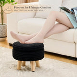 Round Ottoman with Storage Multifunctional Cotton Knitted Shoe Changing Stool Footrest Stool for 90939989