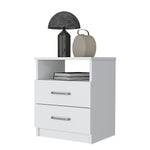 ZUN Oklahoma Nightstand,Two Drawers, One Shelf B128P148771