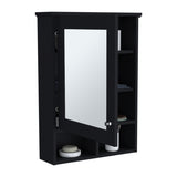 Vina Medicine Cabinet with Mirror Door 29" High Cabinet Organizer with Three concealed Shelves and B070P234359