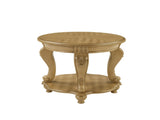 22'' Two Tone Round End Table,Solid Wood Sofa Side Table with Shelf,Living Room Corner Table Easy 47175577