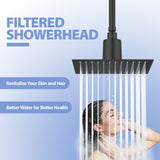 8" Square Rain Shower Head, Ultra-Thin Design 304 Stainless Steel Ceiling Shower Head, Wall/Ceiling W1243P306959
