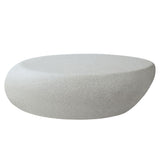 43.31''Fiberglass Elliptical Coffee Table for Living Room Vintage Table,Matte Rocks Table front of W2582P195218