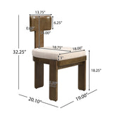 Upholstered Dining Chairs Set of 2, Fabric Side Chairs with Beige Seating Light Brown Solid Rubber N779P236964A