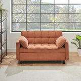 Folding sofa bed, adjustable back, access sofa, recliner, single bed, orange W1658P176549