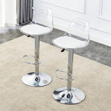 ZUN Modern minimalist bar chairs and bar stools. Can rotate 360 &deg; and adjust lifting. PET backrest and W1151P200322