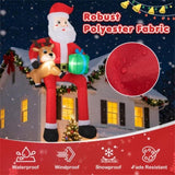 9.5ft Inflatable Sitting Santa Decor - 4 Built-in LED Lights 210T Polyester Quick Inflation Outdoor 69590426