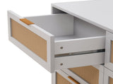 43.31"6-Drawers Rattan Storage Cabinet Rattan Drawer,for Bedroom,Living Room,White 94765252