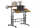 Standing Desk with Wheels, Dual Desktop Height Adjustable Desk, Treadmill Desk for Walking Pad, 17161861