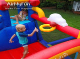 Inflatable Bounce House for Kids Water Slide Park with Climbing Wall, Splash Pool, 420D Oxford & 66114261
