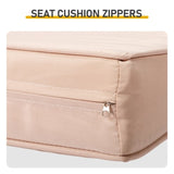 Rattan rocking chair with sparse backrest, brown rattan, beige cushion 01872444