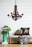 6 - Light Metal Chandelier, Hanging Light Fixture with Adjustable Chain for Kitchen Dining Room W2078138933