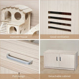 Guinea Pig Cages, Hamster Cage Wood with Independent Storage Cabinet, House for Rat Chinchilla with W1850P168632