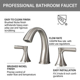 Widespread Bathroom Sink Faucets Two Handle 3 Hole Vanity Bath Faucet with Drain Assembly W122471404