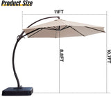 Cantilever Patio Umbrella 11ft Offset Cantilever Patio Umbrella With Base Included Large Round 34968916