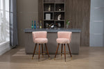 ZUN COOLMORE Counter Height Bar Stools Set of 2 for Kitchen Counter Solid Wood Legs with Fabric with a W153968292