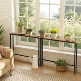 2 Pack 39.4" Narrow Console Sofa Table with Power Outlets and USB Ports, Long Couch Table with Metal 27547211