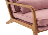 Oak Armrest Oak Upholstered Single Lounge Chair Indoor Lounge Chair Pink 54837956