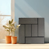 Wood Plastic Composite Deck Tiles Set of 20pcs, Composite Decking Resist Rust, Patio Flooring W2805P205335