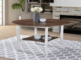 45.7inch Round Dining Table With Shelf Height 30 inch Modern Farmhouse Retro Design W2537P211104