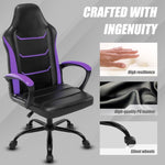 ZUN Video Gaming Computer Chair, Office Chair Desk Chair with Arms, Adjustable Height Swivel PU Leather 04151052